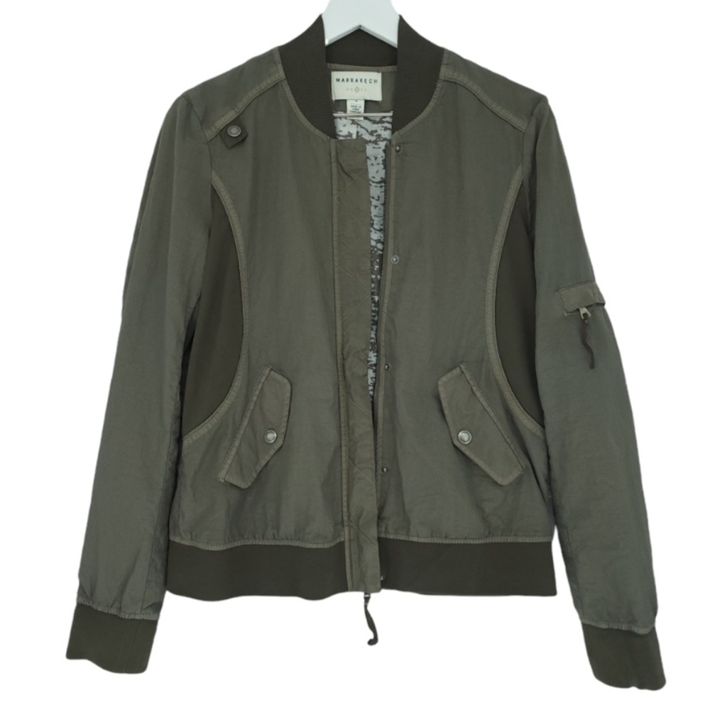 Marrakech (Anthropologie) army green bomber jacket